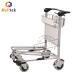 Load 250KG Stainless Steel Airport Trolley 2 Tier 4 Wheels With Brakes