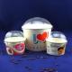 Single Serve Takeaway Ice Cream Tubs , Yogurt Paper Cups With Plastic Dome Lids