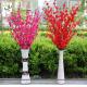 UVG CHR099 Wedding decoration materials artificial peach blossom branch with fabric flower