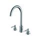Chrome Finish Basin Mixer Faucet Three Holes With Double Handles
