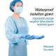 Non Sterile Waterproof CPE Disposable Gown Reinforced Surgical Isolation Gown