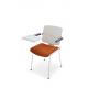 Stackable Plastic PP Office Chair With Writing Pad Aluminium Alloy Wordpad