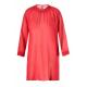 Red Ladies Plus Size Dresses With Collar And Smock Cuff In Chiffon Fabric