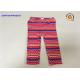 No Side Seam Cute Baby Girl Leggings 95% Cotton 5% Spandex Jersey With Sea Waves Printed