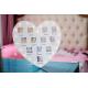 Heart Shape Baby First 12 Months Photo Frame Wooden White With Lights