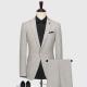 V-neck Plus Size 3 Piece Wool/Polyester Formal Business Suits for Men's Wedding Party