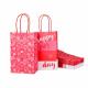 Custom Color Accepted Heavy Duty Valentine's Day Craft Gift Pink Kraft Bag Paper Bags