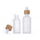 Empty Essential Oil Bamboo Cap 30ml Glass Dropper Bottle Transparent Frosted