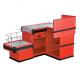 2M 85CM Red Electric L Shaped Cash Wrap Counter With Conveyor Belt  For Shop OEM