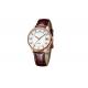 Leather Ladies Wrist Watch  , Two Layers Dial Automatic Mechanical Watch