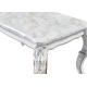 Pearlescent White Painted Rectangular Marble Dining Table