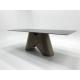 Italian Household Dining Room Furniture Stainless Steel Frame Marble Top Dining Table Set
