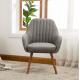 Contemporary Gray Linen Modern Dining Armchair Upholstered Wear Resistant Relax