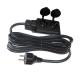 EU 3pin Male Plug To 2 X EU 3pin Female Sockets France 1 To 2 Extension Cord for Multiple Devices
