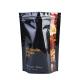 Black Printing Eight-sided Zipper stand up zip lock aluminum foil food grade bag for Tobacco Packing