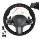 Hand Stitched All Black Suede Car Steering Wheel Cover for BMW G30 Customized Fit