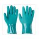 Large Hands Green PVC Cotton Chemical Resistant Gloves