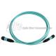 Aqua LSZH MPO To MPO Flat Ribbon Om3 Patch Cord 12 Cores