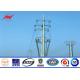 14m Tapered Steel Utility Pole Structures Power Pole With Climbing Ladder Protection