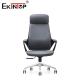 Black High-Back Office Chair With Leather Material And Headrest