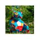 Contemporary Garden Decoration Stainless Steel Bear Sculpture Colorful