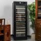 Freestanding Refrigerator Touch Control Lockable Black Wood Wine Cooler Cabinet