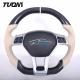 Beige Perforated Leather Mercedes Benz Steering Wheel Carbon Fiber