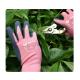 Pink Nylon Spandex Sandy Latex Gloves For Cutting Flowers And Plants