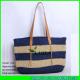 LUDA large tote handbag pure navy blue crochet paper natural straw bag