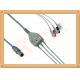 Biosys ECG Patient Cable 6 Pin One Piece 3 Leads Grabber AHA