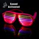 Pink Frame Sound Activated  LED Shutter Shades Glasses For Concerts, Party, Night Clubs, Music Festivals