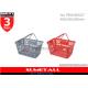OEM Service 28L Plastic Shopping Basket With Handles / Hand Baskets For Shopping