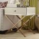 1 drawer silver mirrored nightstand X base end table corner table for bed room