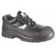 Black PPE Safety Shoes Water Proof Oil Proof With Steel Toe Cap Grain Cow Leather
