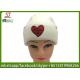 Chinese manufactuer red heart embroidered knitting stripe hat cap beanie 79g 20