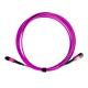 24 Fiber MPO Patch Cable Multimode High Tensile Strength Violet Cable Color