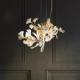 White Nordic Pendant Light Ginkgo Biloba Flower Copper LED Chandelier