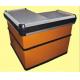 Steel Orange Express Checkout Counter / Polished Surface Store Cashier Desk