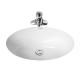 White Oval Under Counter Basin 528x415x234mm With Overflow