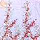 Red Gold Beautiful Applique 3D Embroidery Lace Fabric For Evening Dress