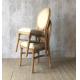 stakable Oak wood finish Linen fabric upholstery arm chair/wooden dining chair/desk chair