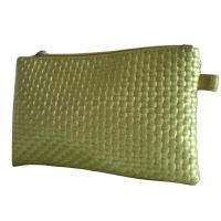 Gold Woven Veins Leatheroid Wallet Bag, Fabric Carrier Bags With Leather Loop
