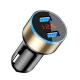 RoHS Double Car Charger 3A Aluminum 2 Color LED Display With Short Circuit Protection