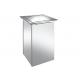stainless Steel Metal material Public Bathroom Cabinet Trash Waste Bin Dustbin square design waste can  With Cover
