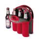Polyester Insulated Beer Bottle Cooler Bag With Custom Logo Red Wine Case