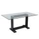 Metal Table Civil Furniture Tempered Glass Dining Table