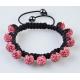 Crystal & Alloy & Magnetite & Nylon string Pink Shamballa Crystal Bangle Bracelets