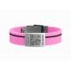 Logo Custom Personalized Silicone Bracelets , QR Code Wristband With Metal ID Plate