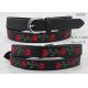 Classic Rose Embroidery Womens Fashion Belts For Dresses With Nickel Color Buckle