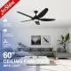 60inch Low Noise Ceiling Fan 38W With 5 Speed Choice Remote Control